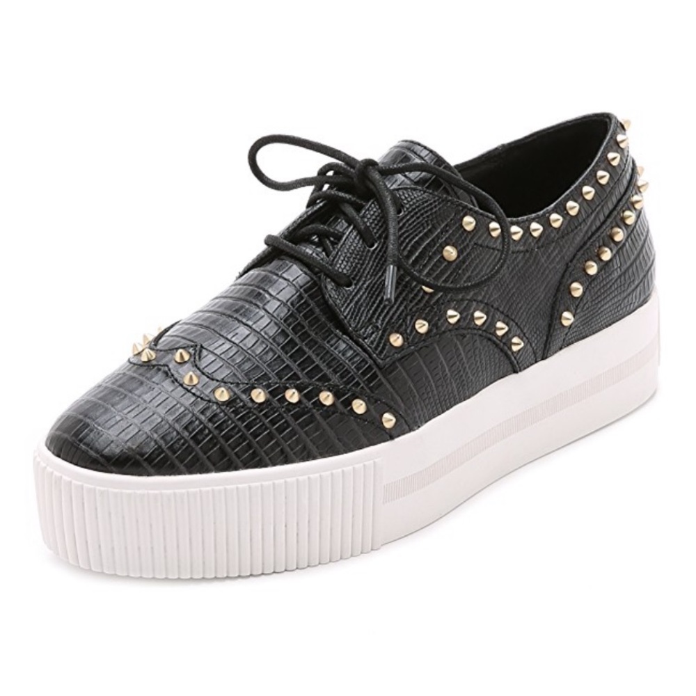 Ash Krush Black studded leather platform shoes